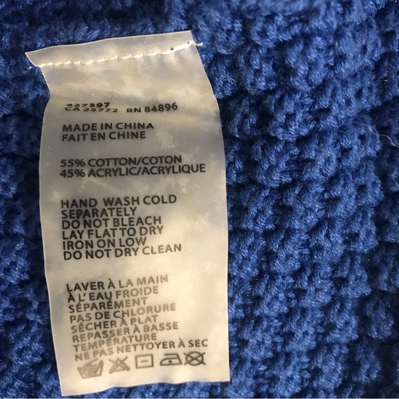 DEX Royal Blue Cotton Blend Sweater - Size Small - Picture 5 of 5